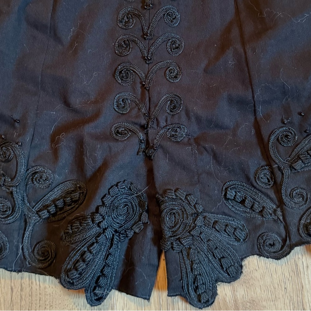 Elegant Black Embroidered Women's Coat Sandy Starkman Beaded & Brocade Festival - Picture 11 of 11